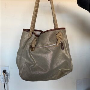 Michael Kors Gold and Brown Tote Bag